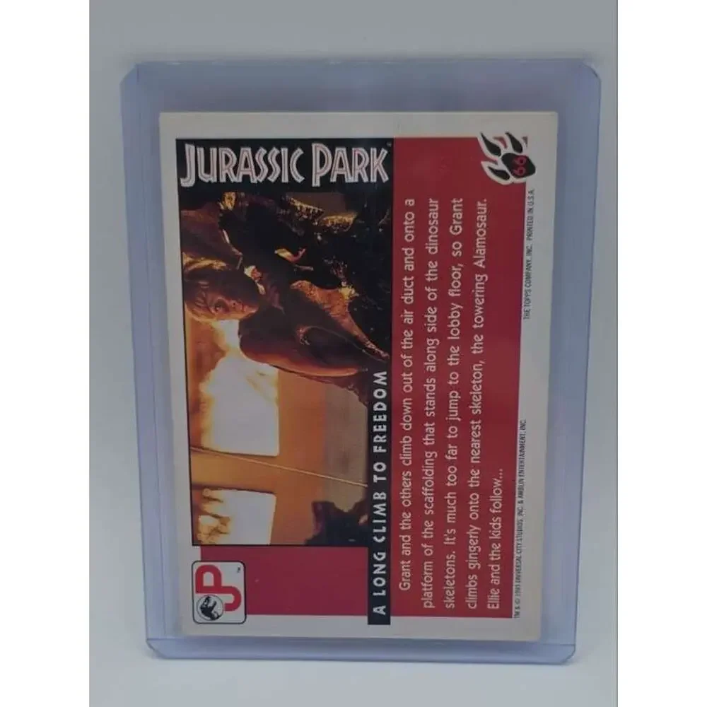 1993 Topps Jurassic Park Gold #66 A Long Climb to Freedom Card